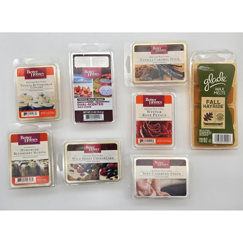 Wax Melts Better‎ Homes Gardens Glade Lot 8 Mixed Scents Vanilla Berry Fall Rose